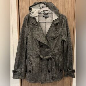 New Look Womens Long Sleeve Tie Waist Black Jacket W/ Jacket Size L